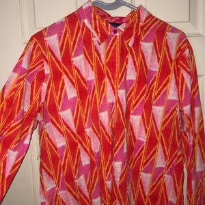 Pink multicolor button down